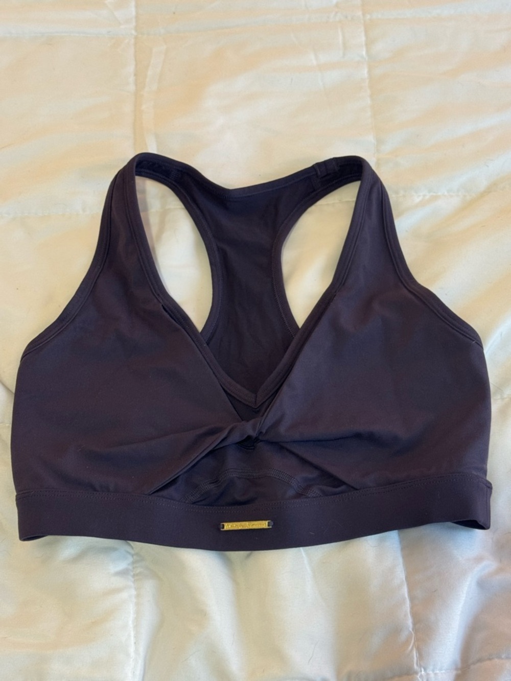 Plush V-Neck Racerback Bralette - Plum